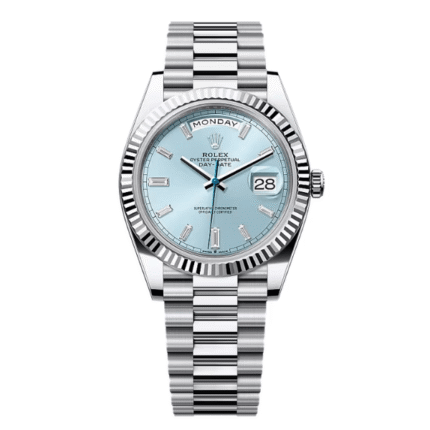 Rolex Day Date Sliver Ice Blue Dial 228236 40mm 180gram – VIP Version