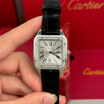 Cartier Santos – Dumont White Dial Benzel Swarovski 38mm x 27.5mm Steel – VIP VERSION